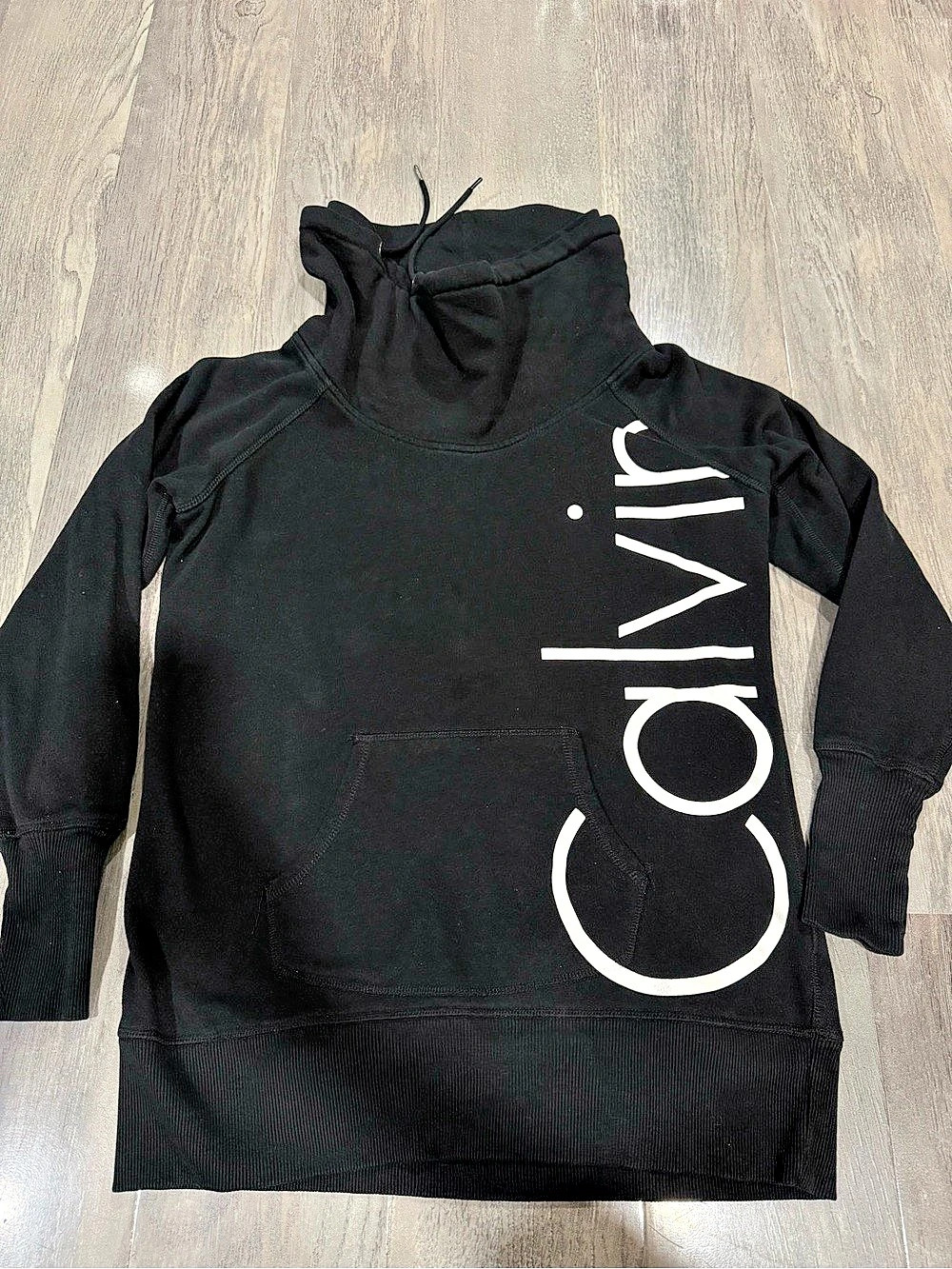 Calvin Klein Performance Funnel Neck Logo Sweatshirt Black. Size Large